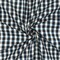 Blue-Black-Ivory Plaid Print Stretch Cotton Broadcloth Woven Fabric By the Yard